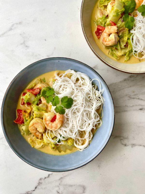 curry met scampi